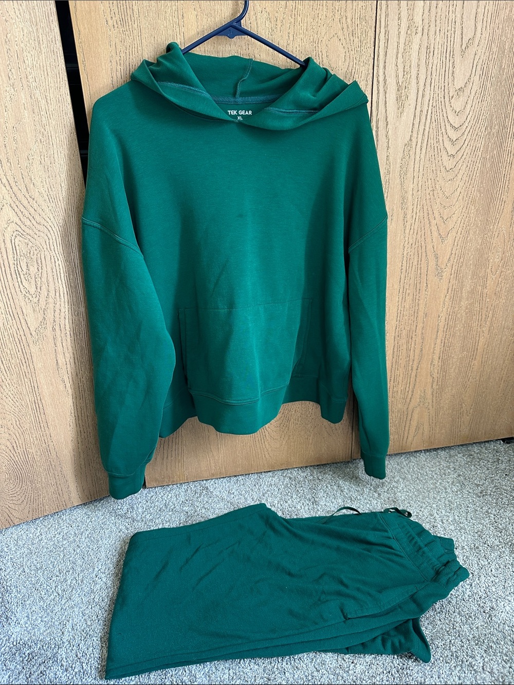 tek gear green hoodie and jogger loungewear set